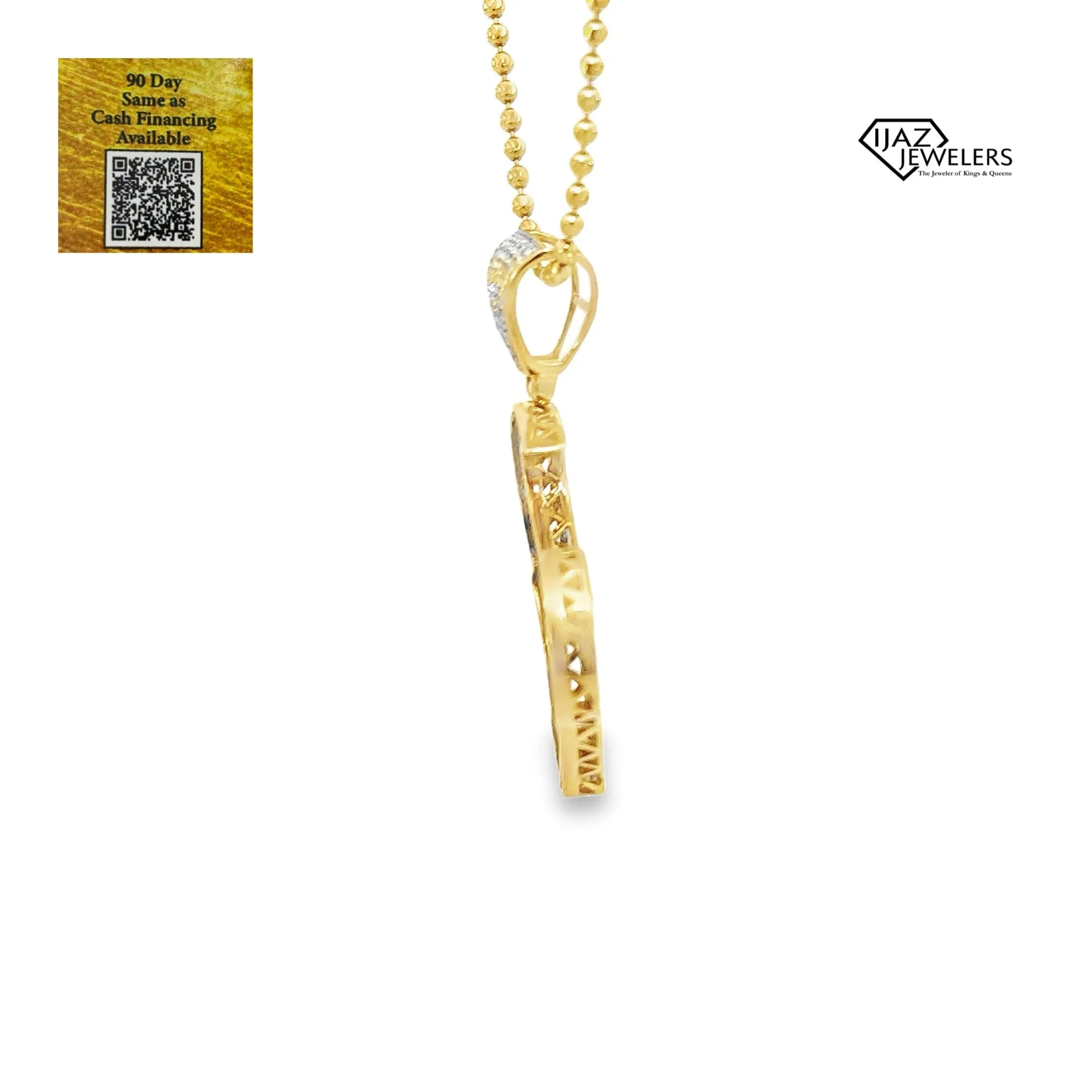 10K Gold 0.95 CTW Houston Football Diamond Charm