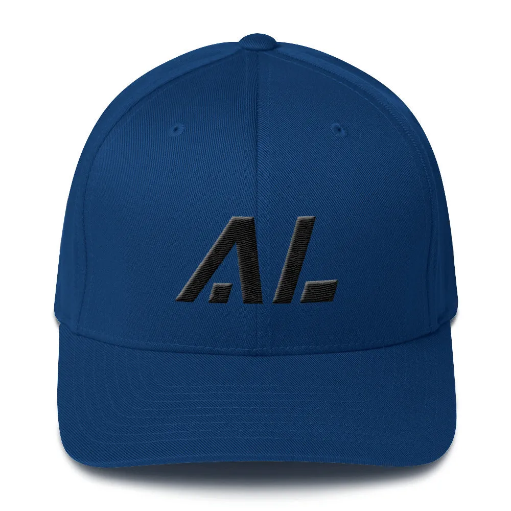 Alabama - Structured Twill Cap - Black Embroidery - AL - Many Hat Color Options Available