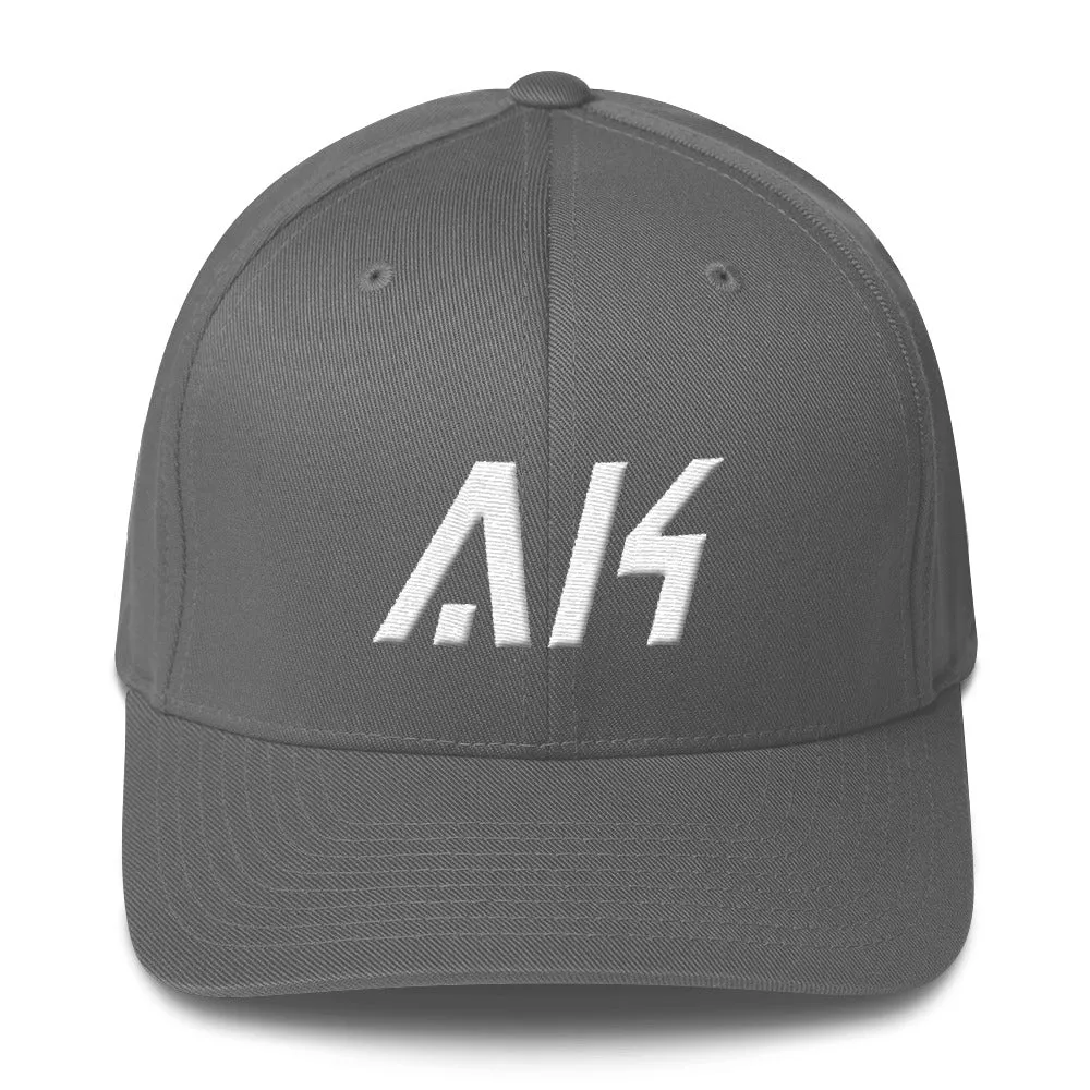 Alaska - Structured Twill Cap - White Embroidery - AK - Many Hat Color Options Available