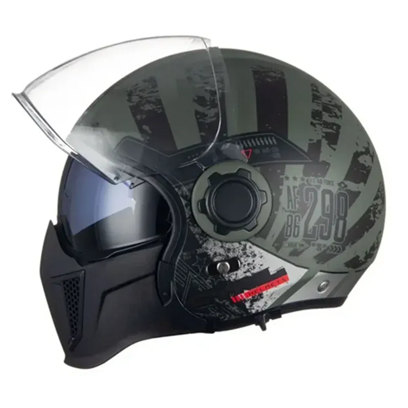 All Season Retro Double Visor Teeth Motorcycle Helmet