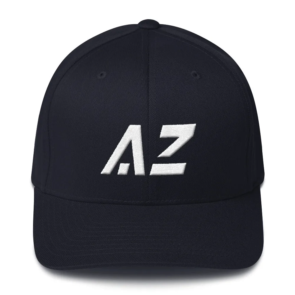 Arizona - Structured Twill Cap - White Embroidery - AZ - Many Hat Color Options Available