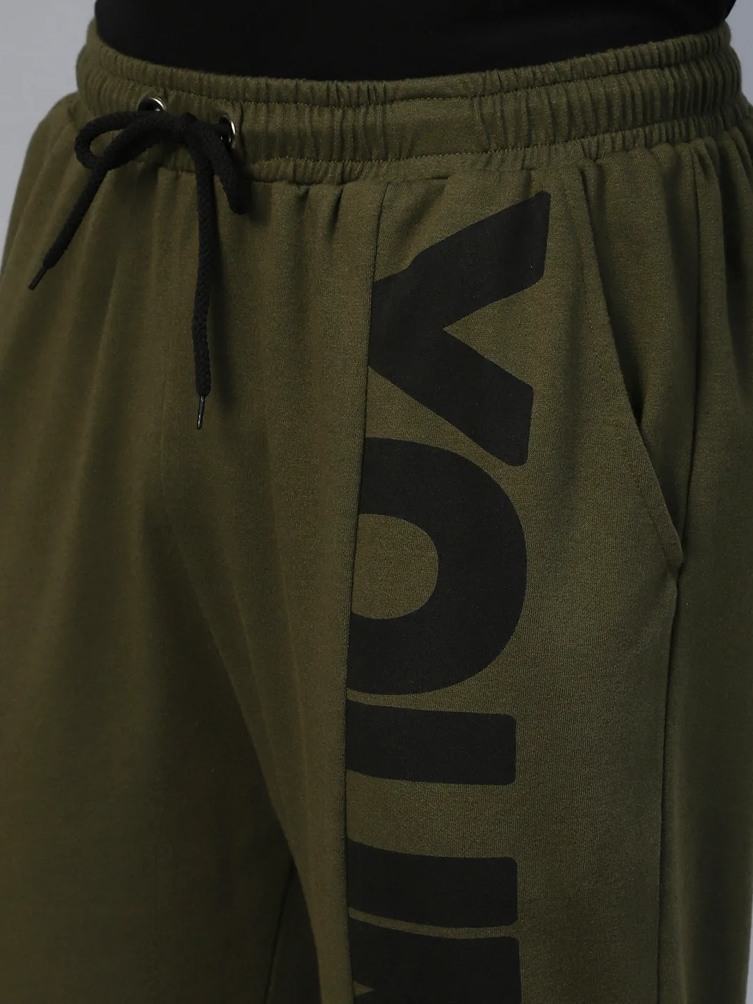 Army Green One Side Printed Jogger