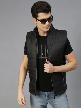 Black Sleeveless Puffer Jacket