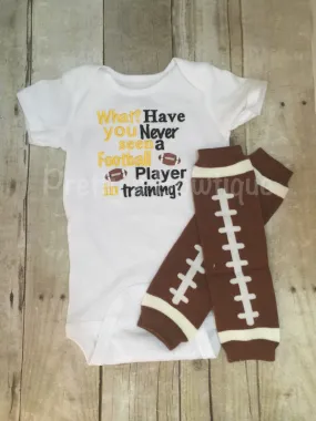 Boys Football outfit --What have you never seen a football player in training Football shirt outfit with legwarmers any colors