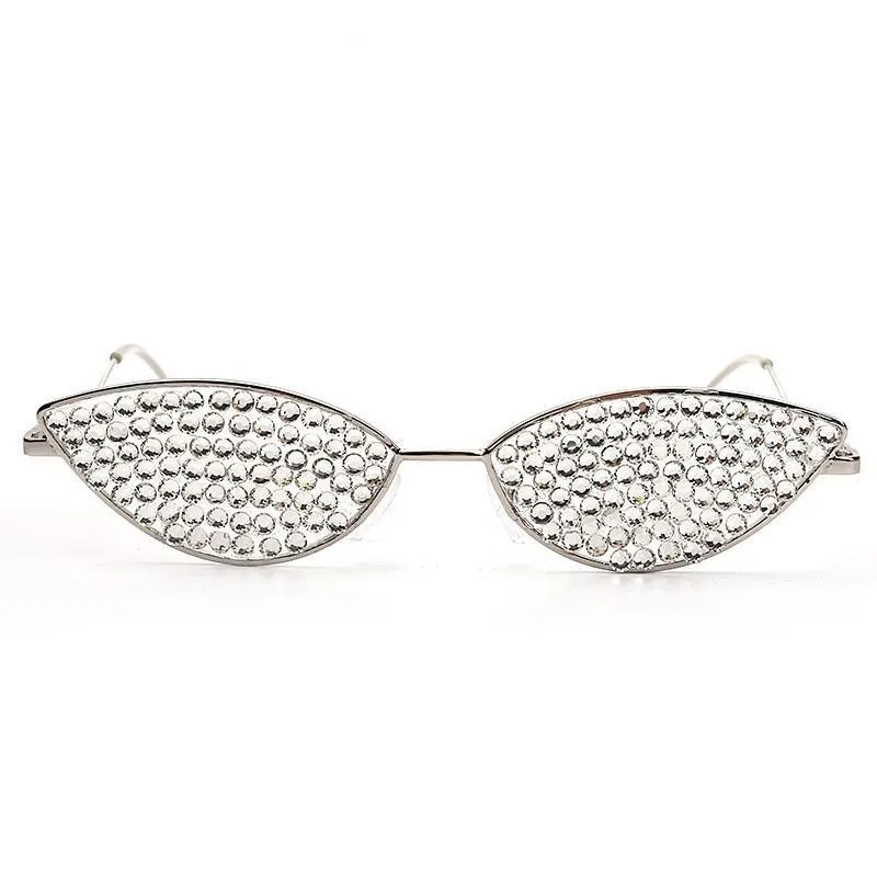 Glamorous Rhinestone-Embellished Cat-Eye Sunglasses