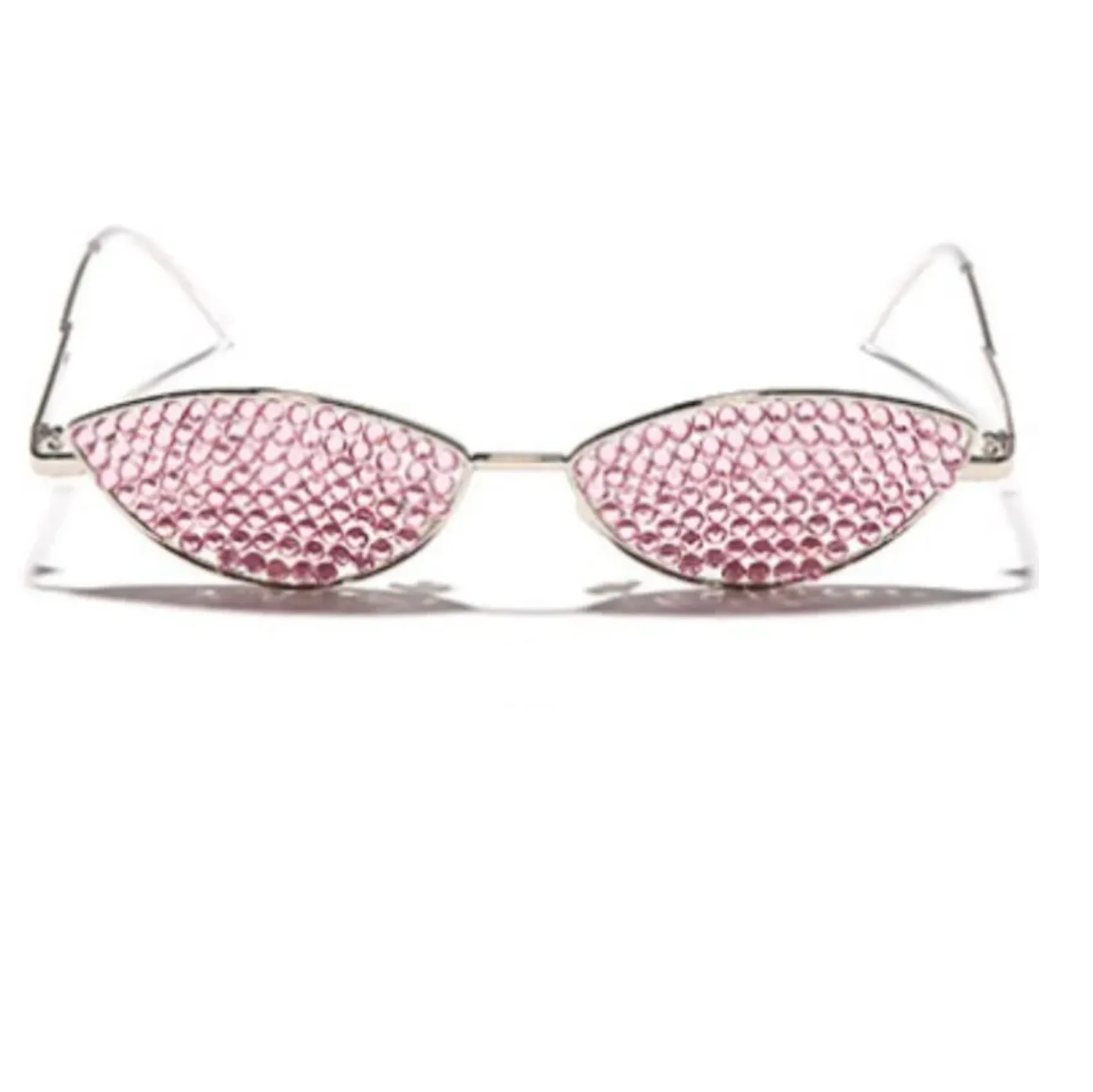 Glamorous Rhinestone-Embellished Cat-Eye Sunglasses