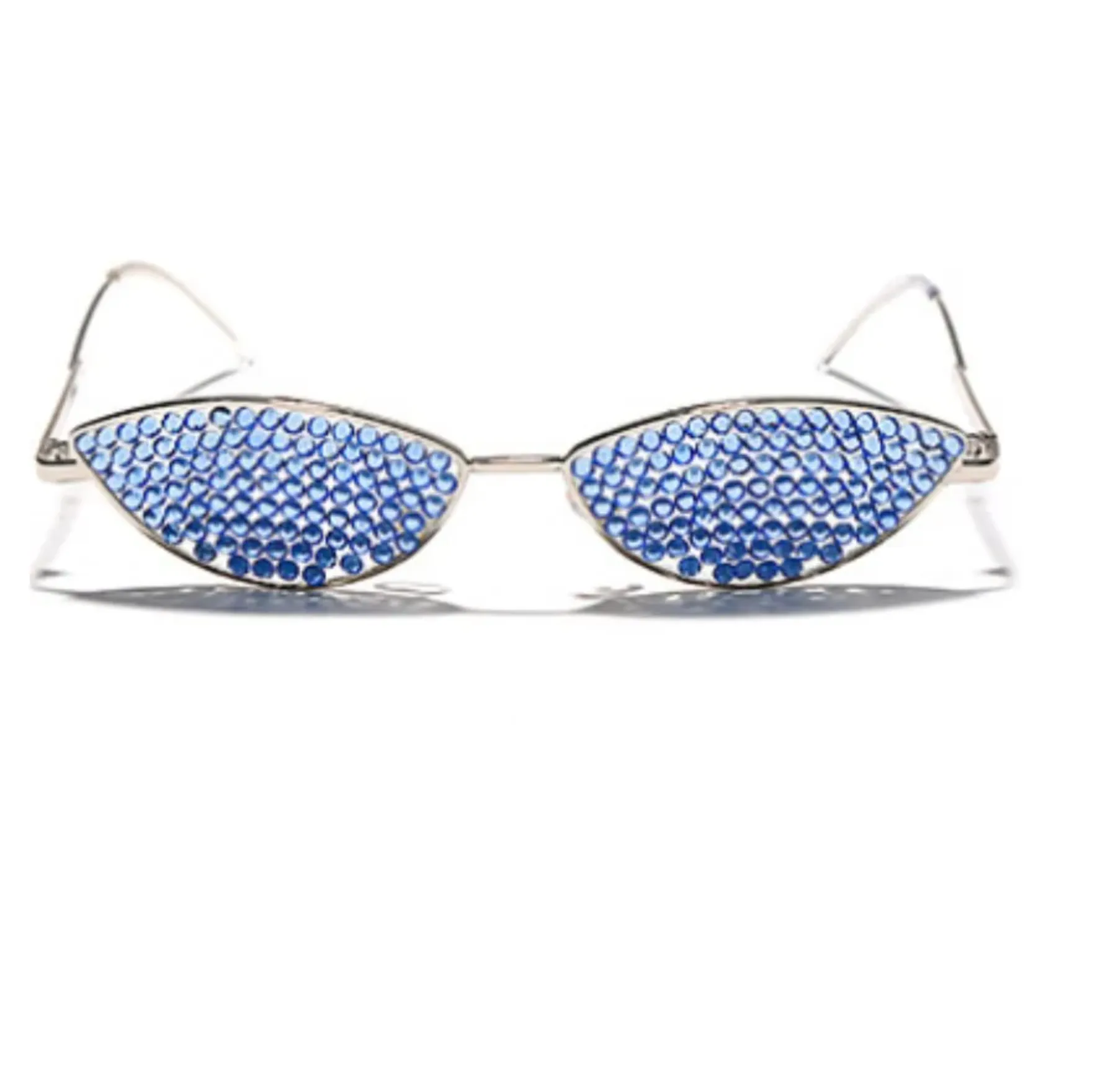 Glamorous Rhinestone-Embellished Cat-Eye Sunglasses