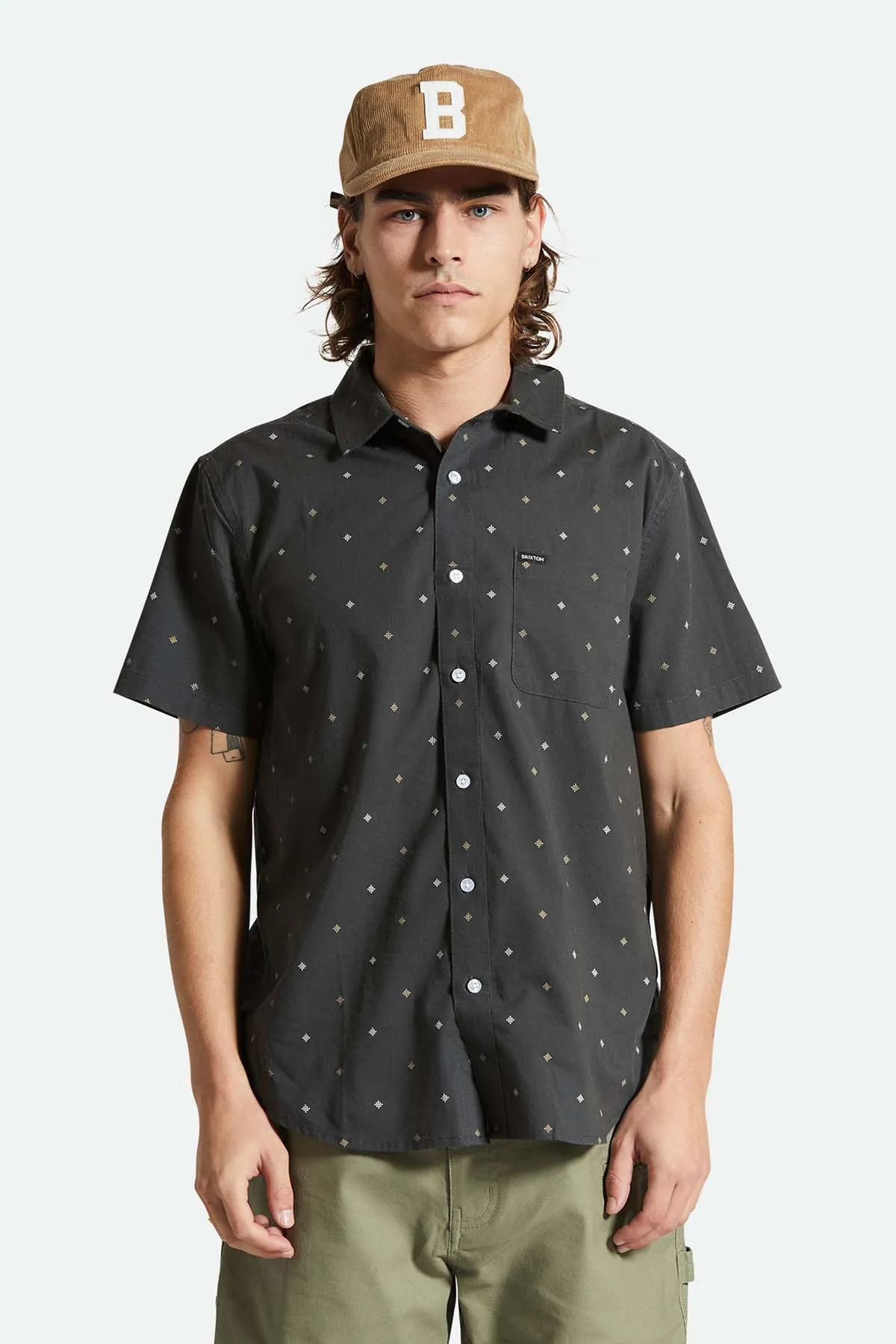 CHARTER PRINT SS Washed Black Pyramid