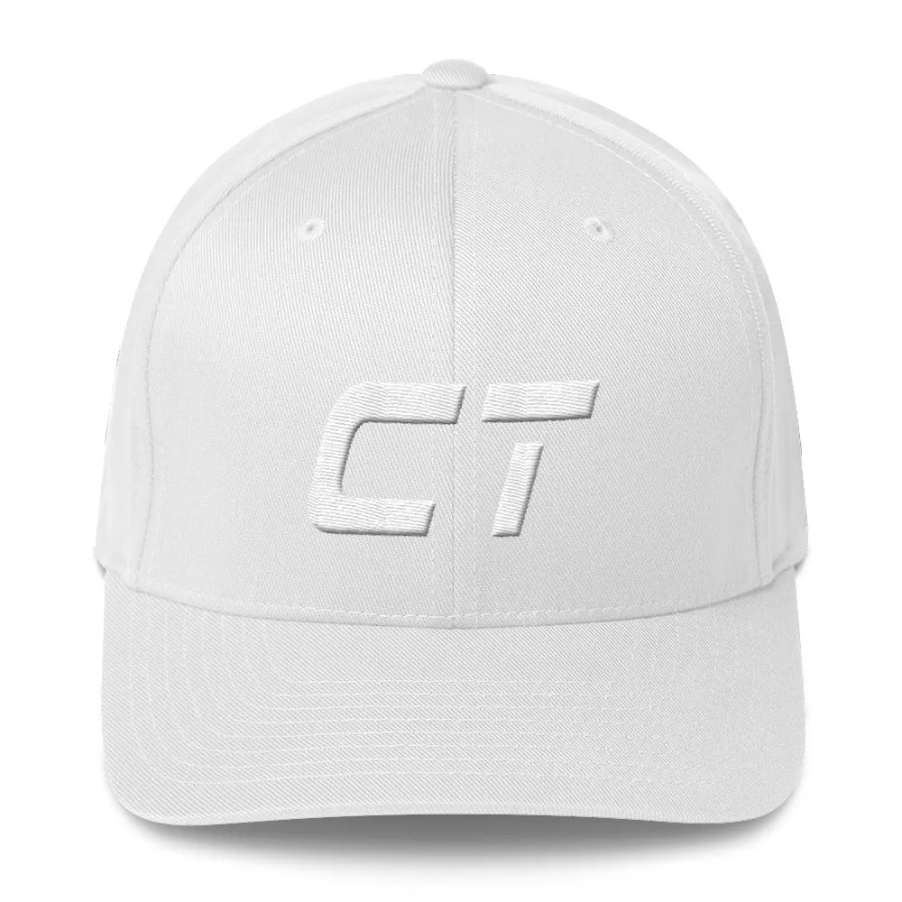 Connecticut - Structured Twill Cap - White Embroidery - CT - Many Hat Color Options Available