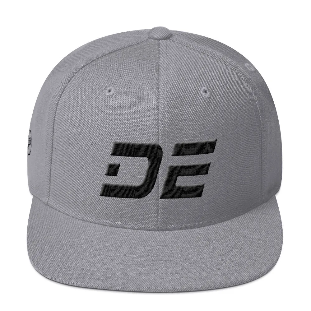 Delaware - Flat Brim Hat - Black Embroidery - DE - Many Hat Color Options Available