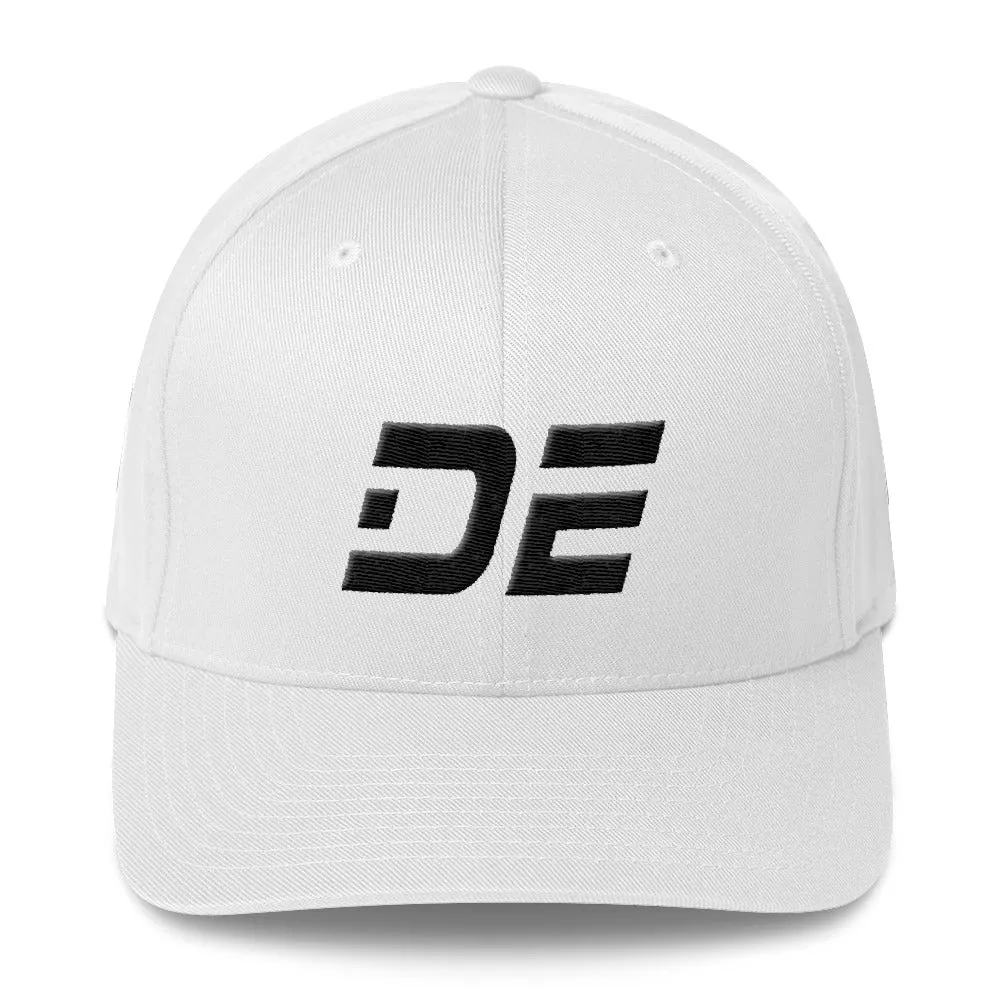 Delaware - Structured Twill Cap - Black Embroidery - DE - Many Hat Color Options Available