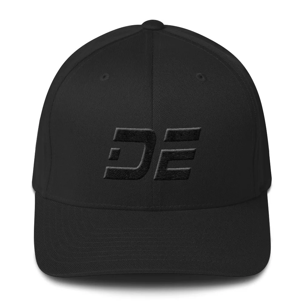 Delaware - Structured Twill Cap - Black Embroidery - DE - Many Hat Color Options Available