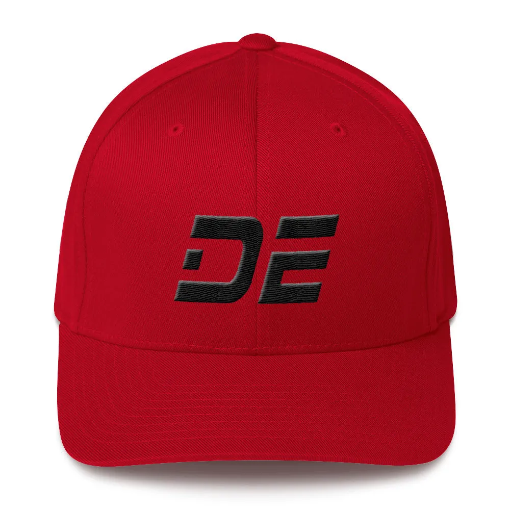 Delaware - Structured Twill Cap - Black Embroidery - DE - Many Hat Color Options Available