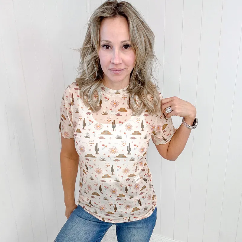 Desert Dreaming Short Sleeve Sheer Top