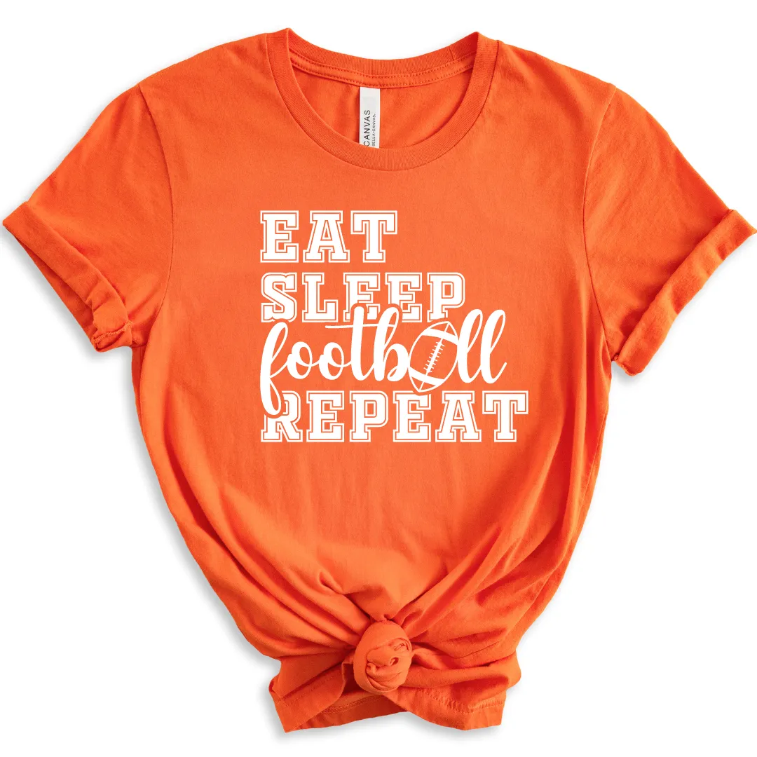 Eat Sleep Football Repeat Short Sleeve Tee