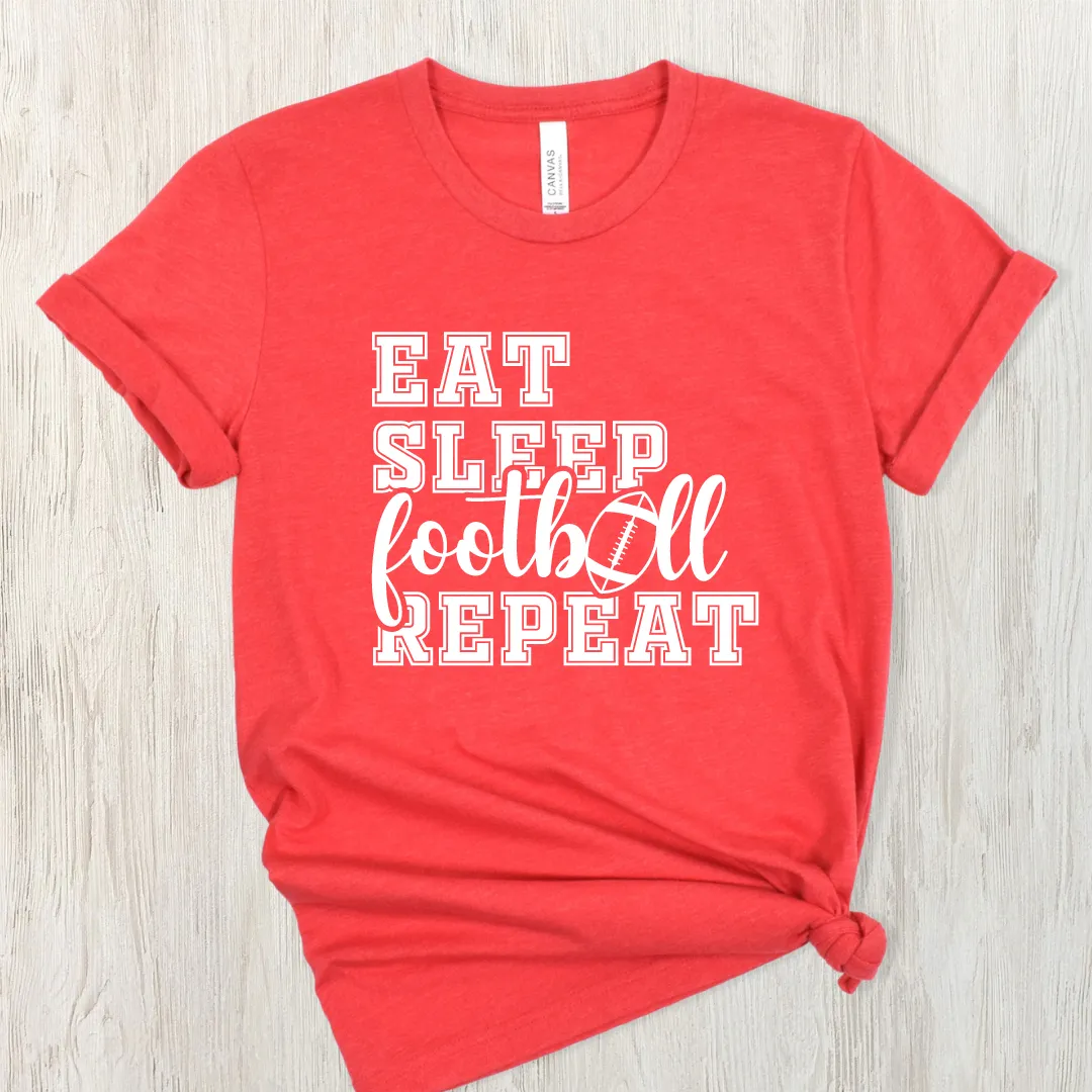 Eat Sleep Football Repeat Short Sleeve Tee