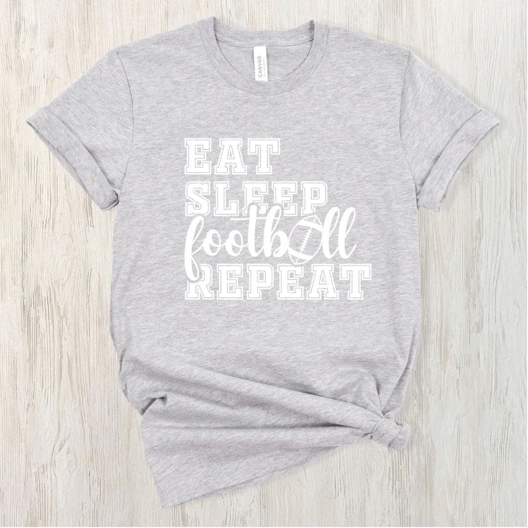 Eat Sleep Football Repeat Short Sleeve Tee