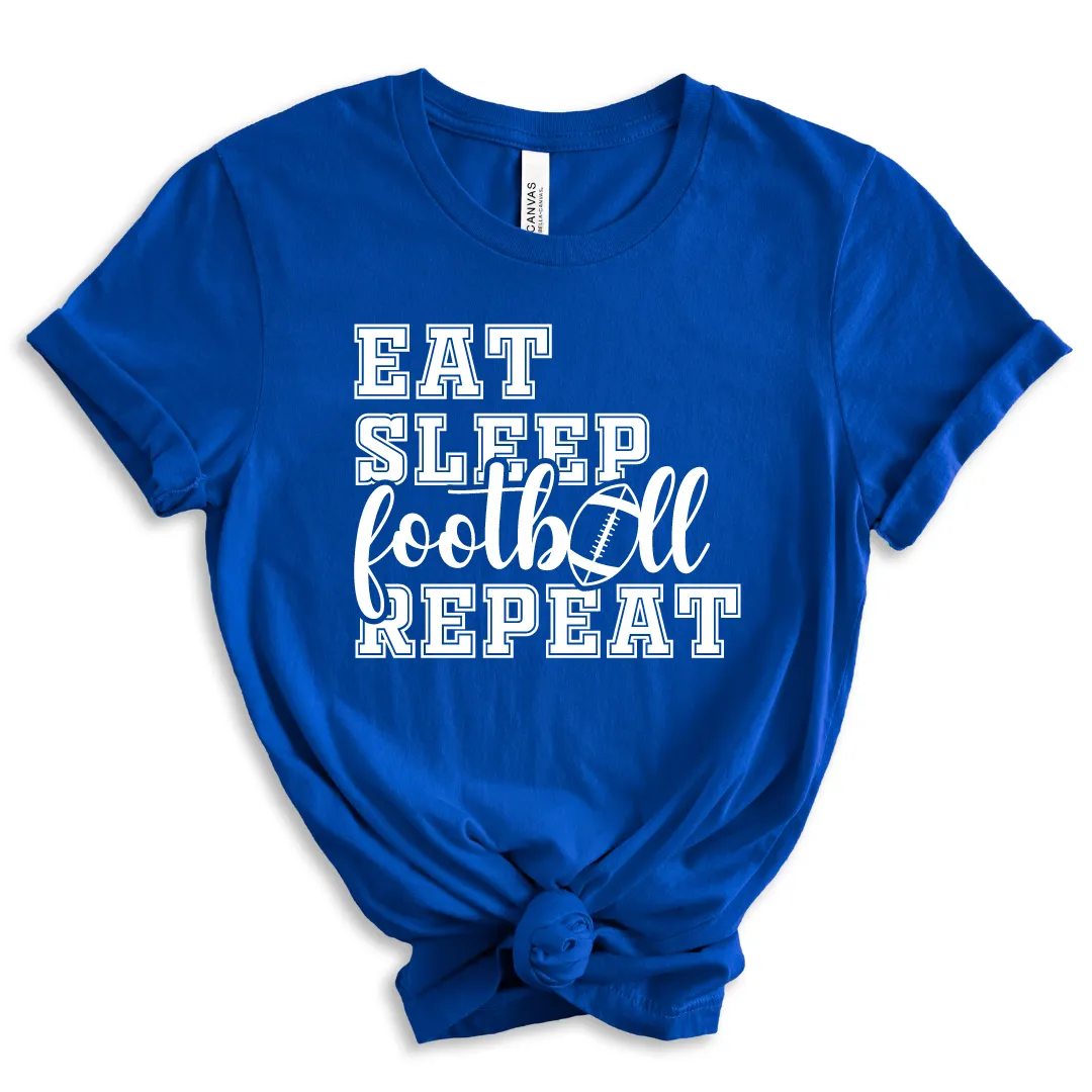 Eat Sleep Football Repeat Short Sleeve Tee