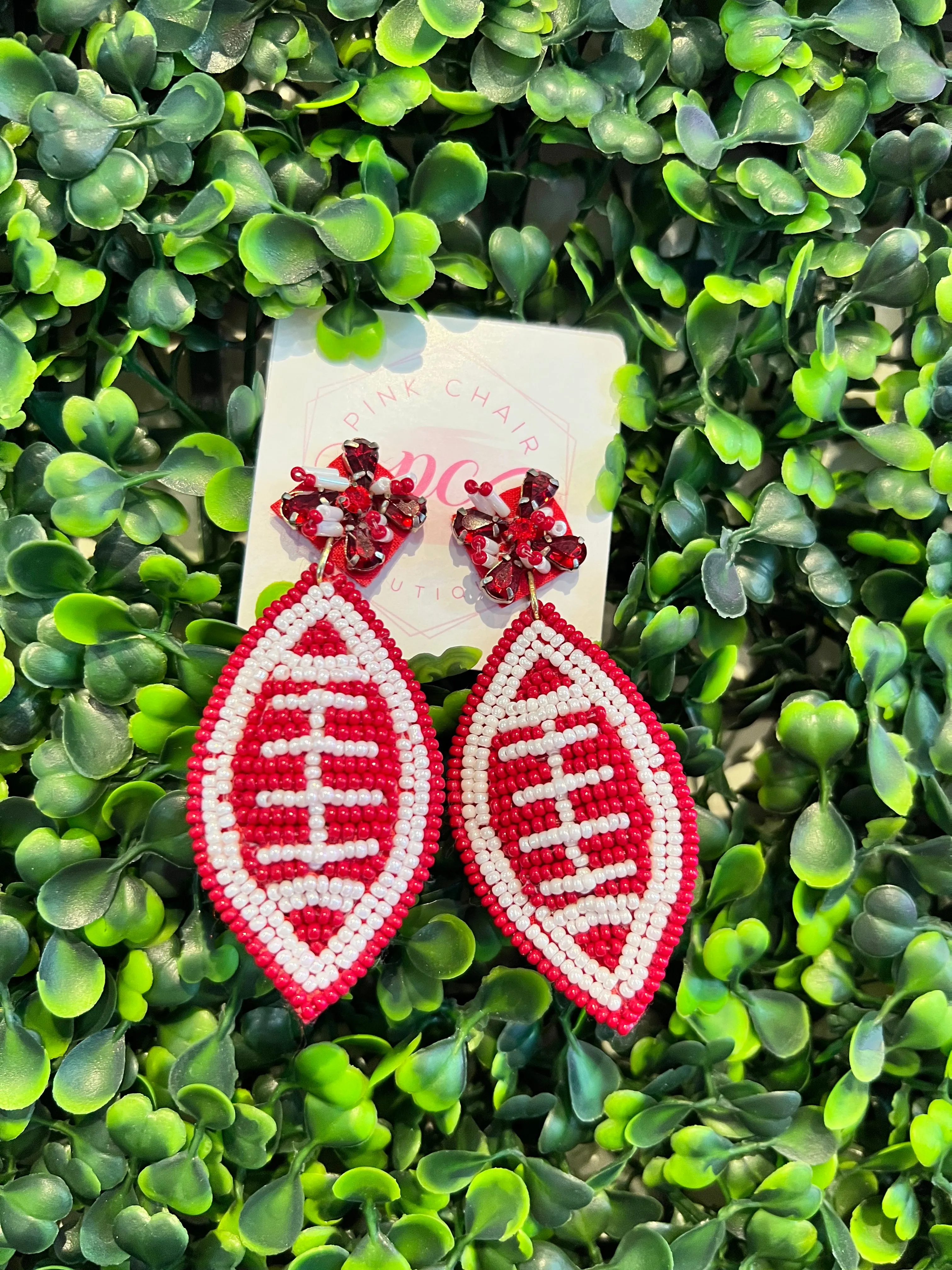 Football Beaded Earrings