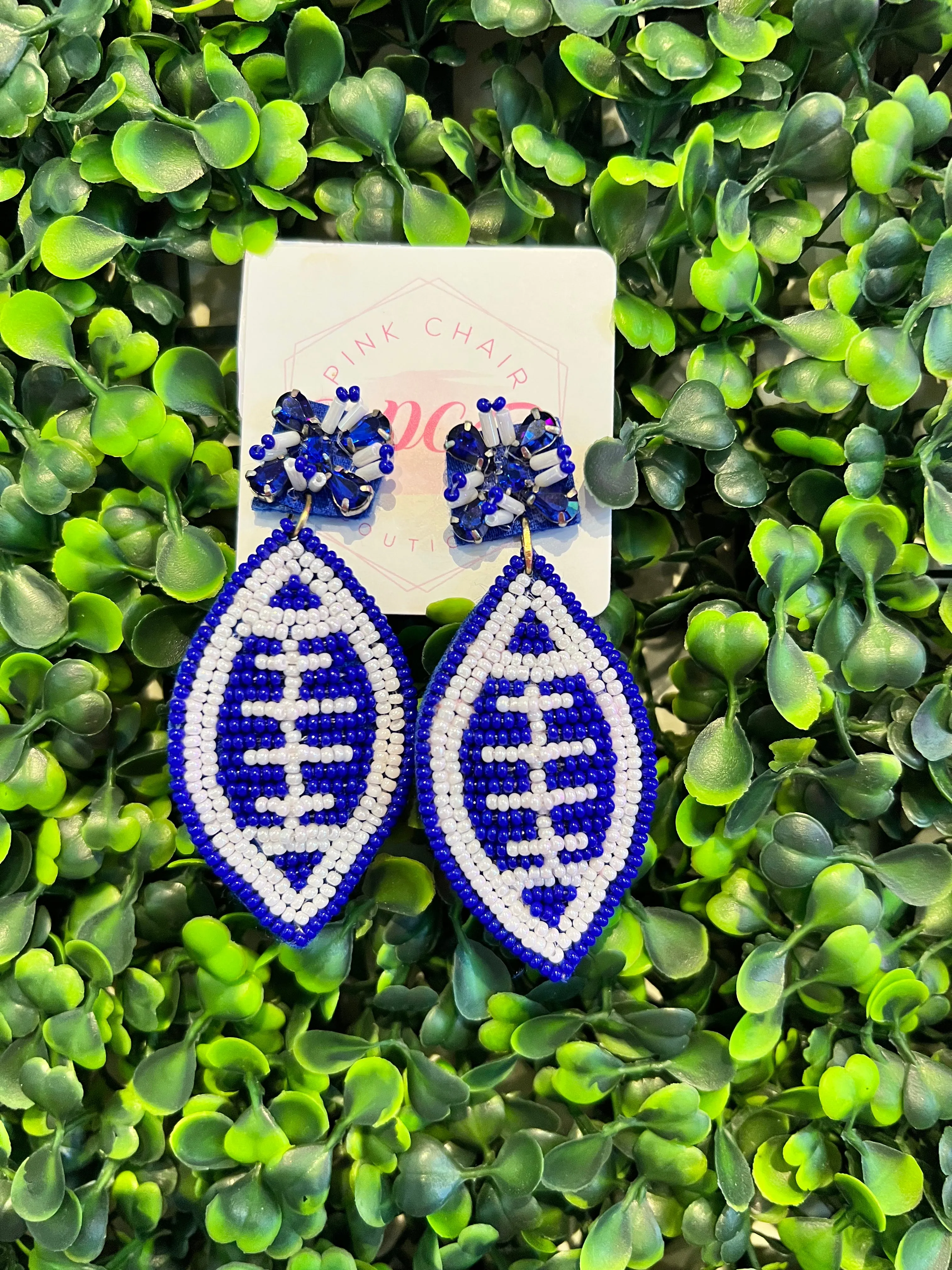 Football Beaded Earrings