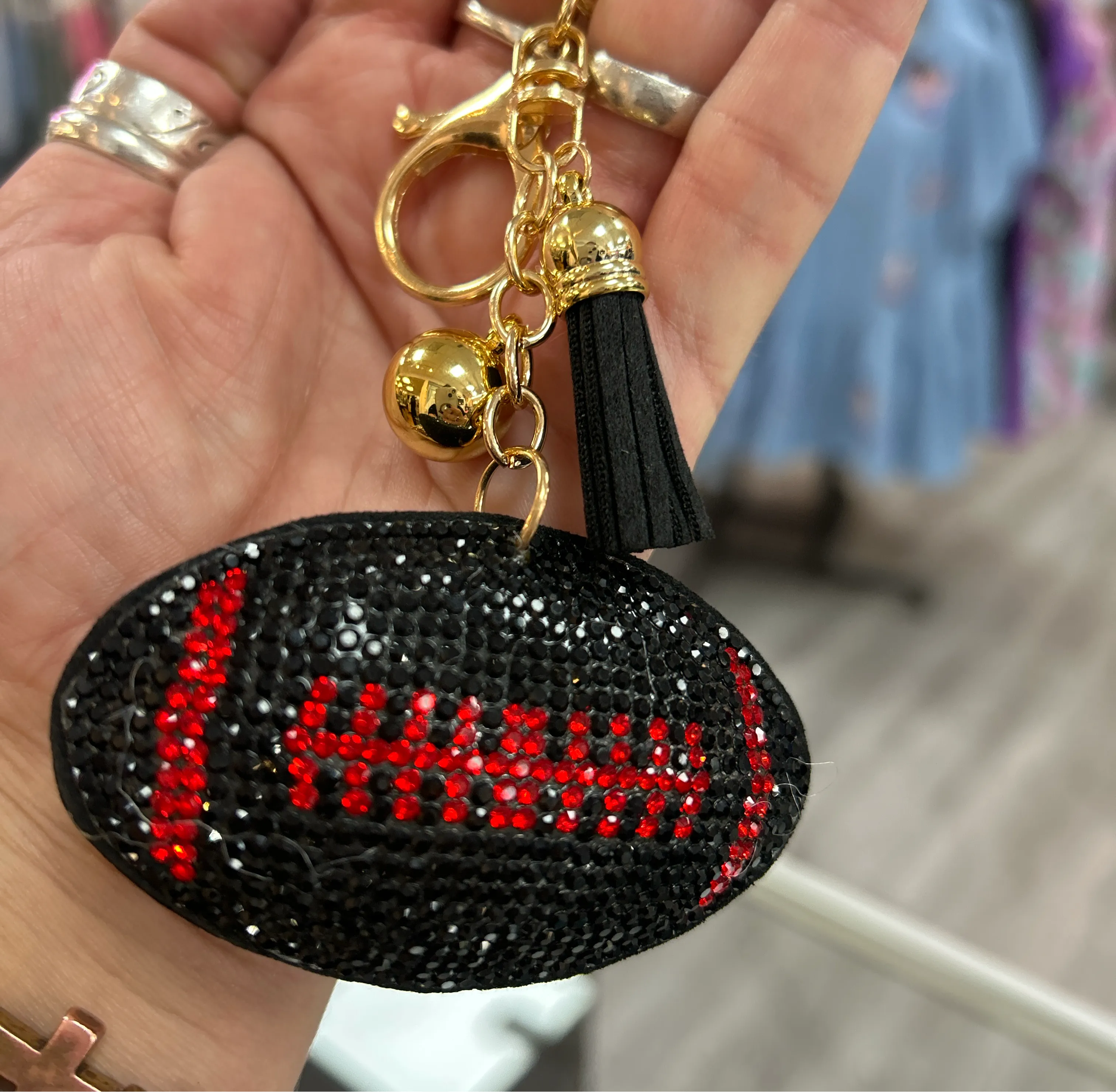 Football Sequin Keychains