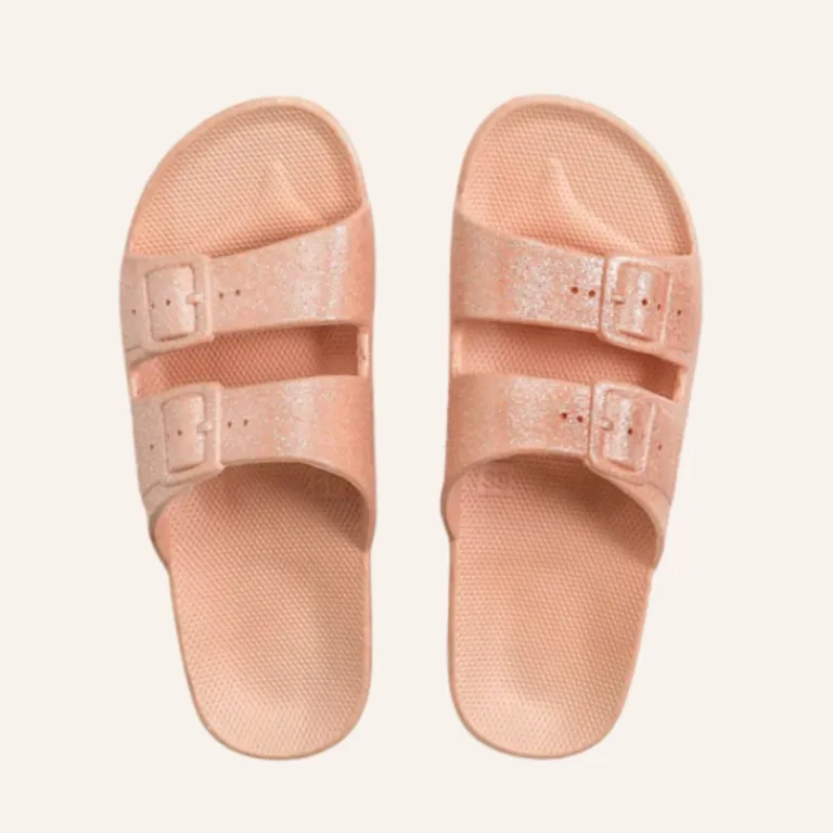 Freedom Moses Slides - Apricot Glitter