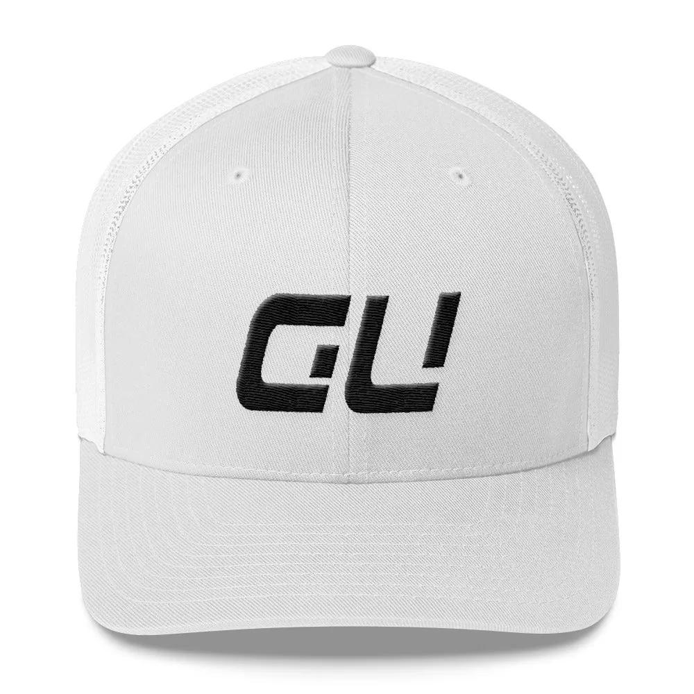 Guam - Mesh Back Trucker Cap - Black Embroidery - GU - Many Hat Color Options Available