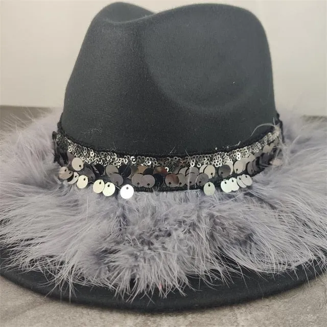 Gypsy Hat Wide Brim Fedora Panama 17 Different Styles & Colors You Choose Boho Wool Felt Hat With Coins Fringe Pom Poms Longhorn Tassels Mirrors Feathers Embroidery Check Them Out!