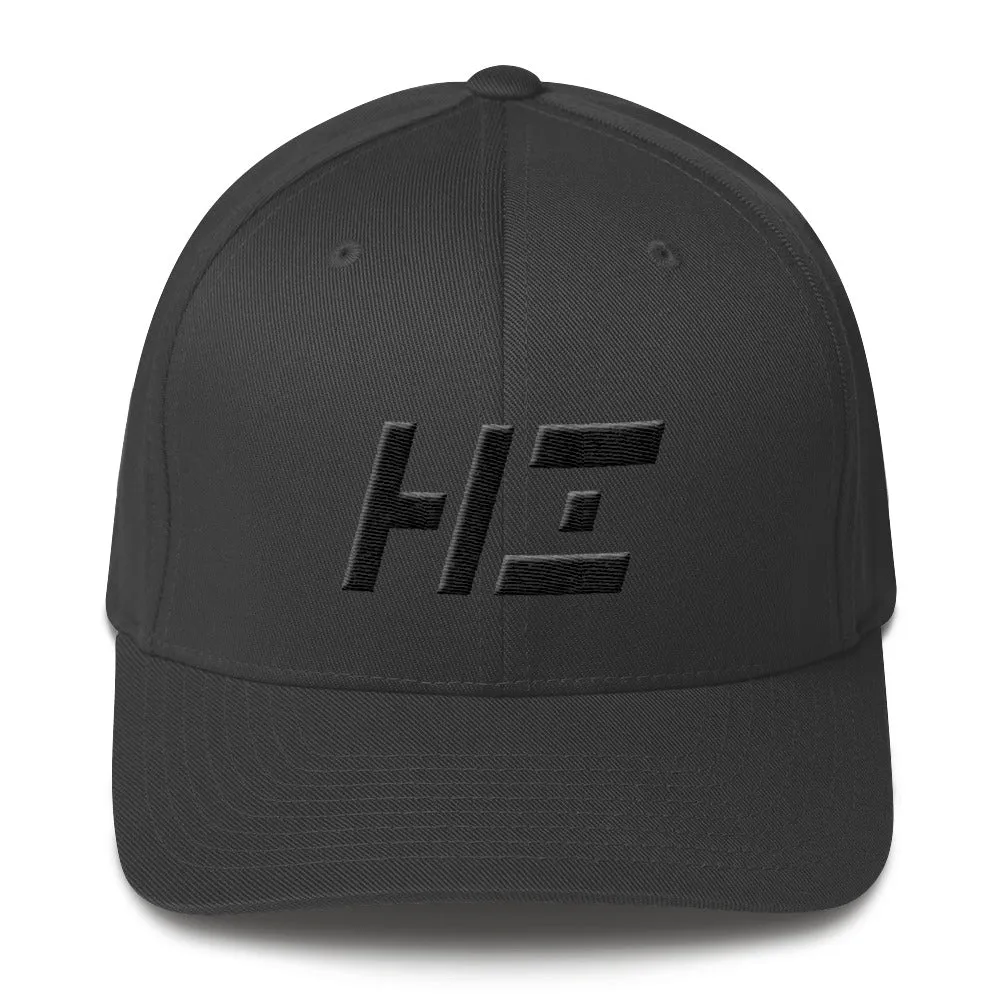 Hawaii - Structured Twill Cap - Black Embroidery - HI - Many Hat Color Options Available