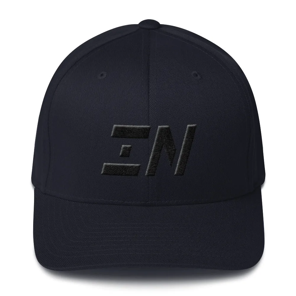 Indiana - Structured Twill Cap - Black Embroidery - IN - Many Hat Color Options Available