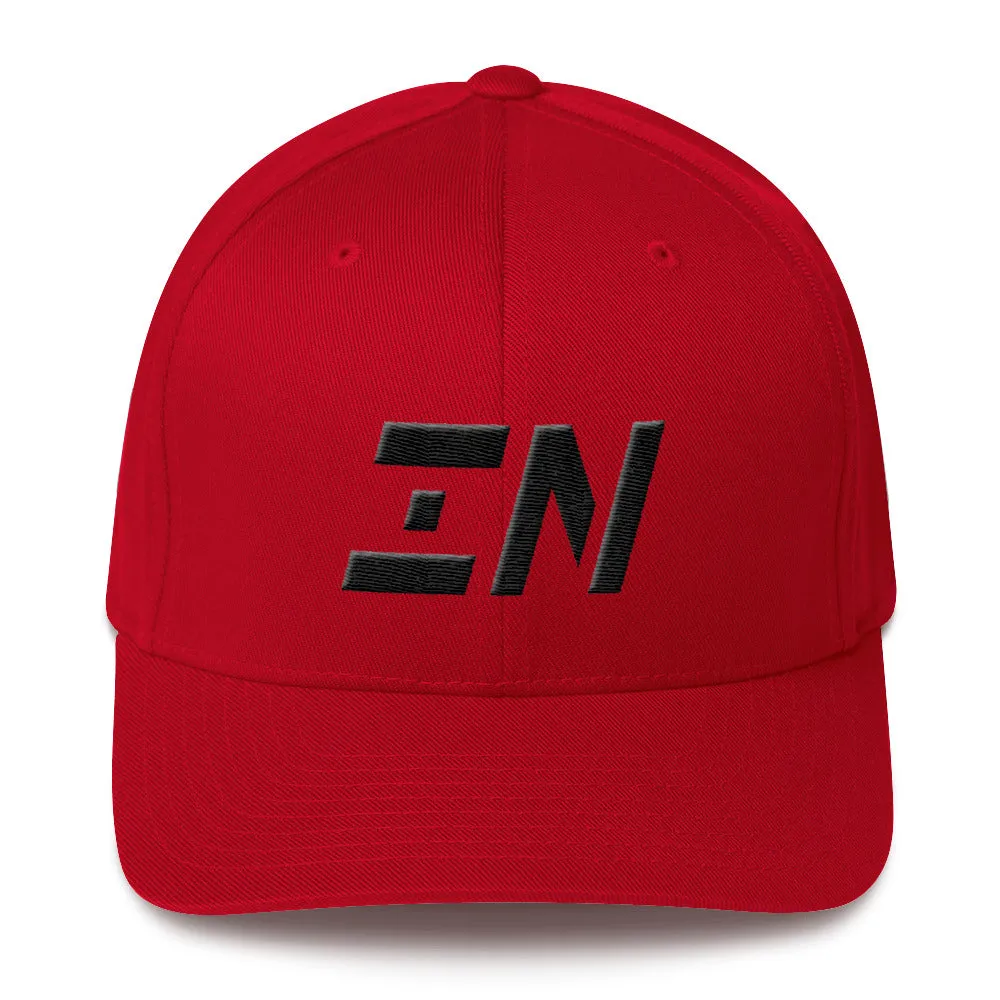 Indiana - Structured Twill Cap - Black Embroidery - IN - Many Hat Color Options Available