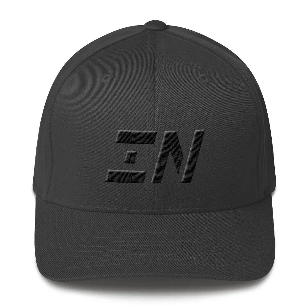 Indiana - Structured Twill Cap - Black Embroidery - IN - Many Hat Color Options Available