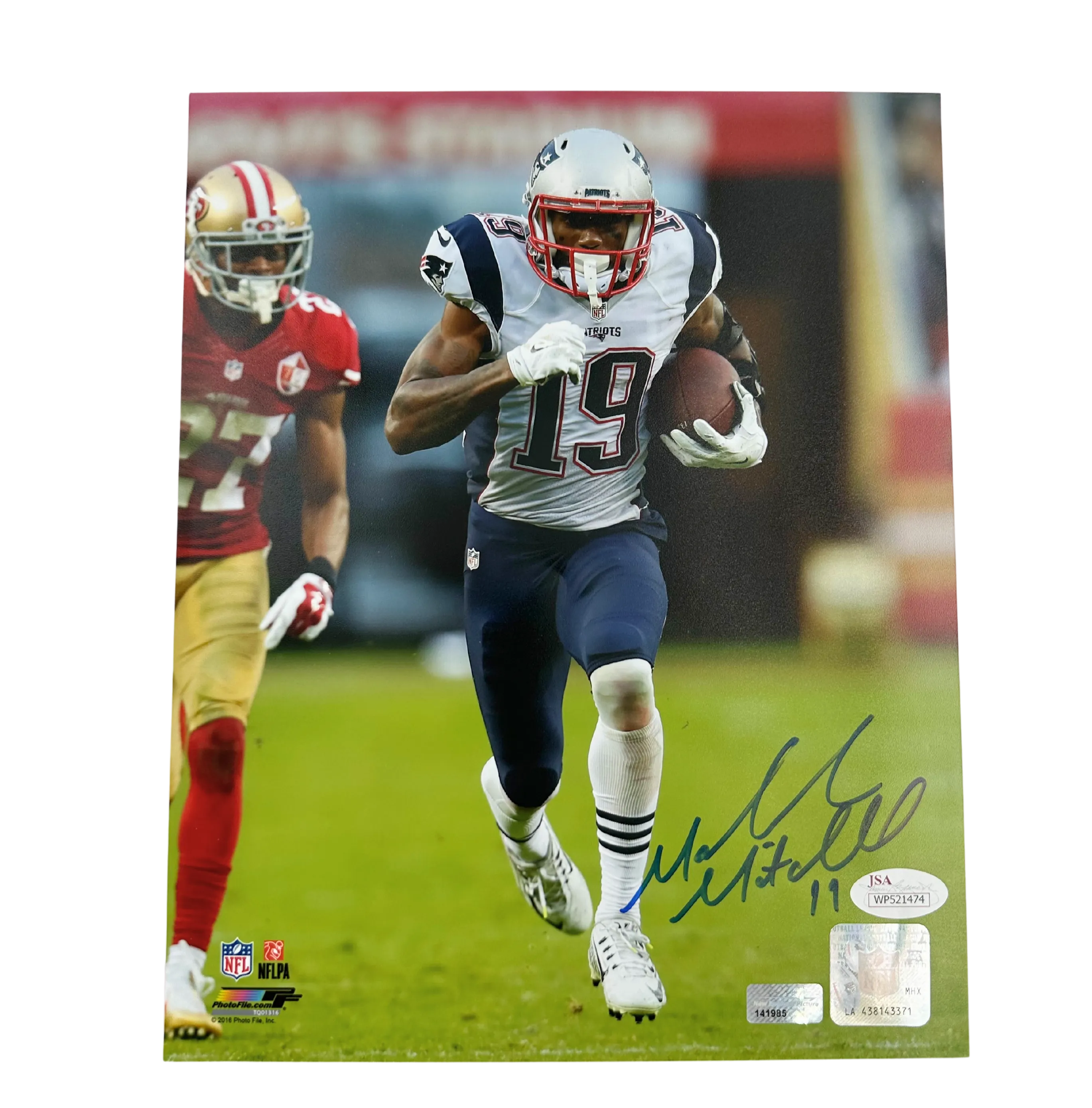 JSA Authenticated Wide Receiver #19 Autographed Game Photo