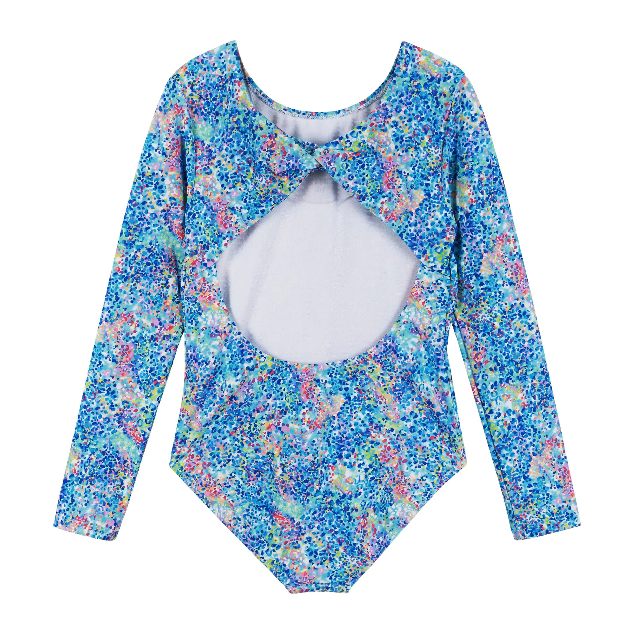 Long Sleeve Swimsuit (Size 7-16 Years) | Blue Abstract