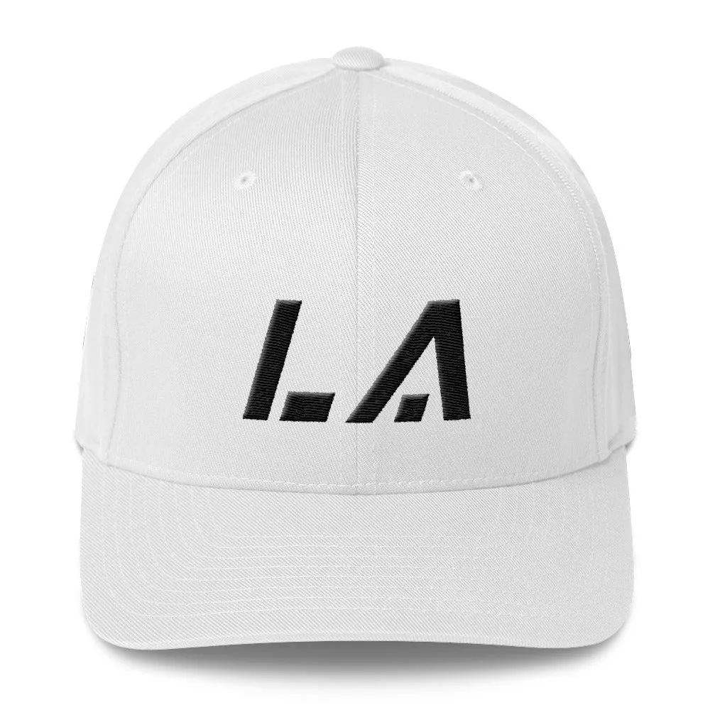 Louisiana - Structured Twill Cap - Black Embroidery - LA - Many Hat Color Options Available