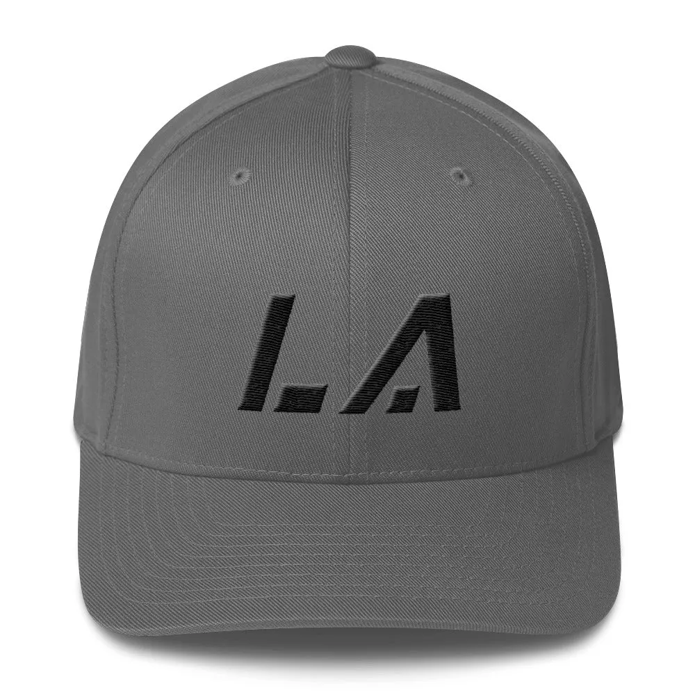 Louisiana - Structured Twill Cap - Black Embroidery - LA - Many Hat Color Options Available