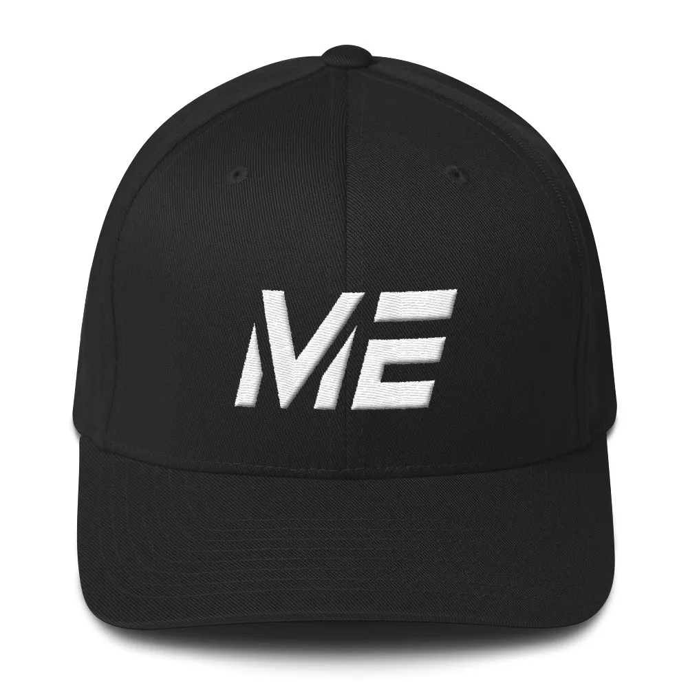 Maine - Structured Twill Cap - White Embroidery - ME - Many Hat Color Options Available