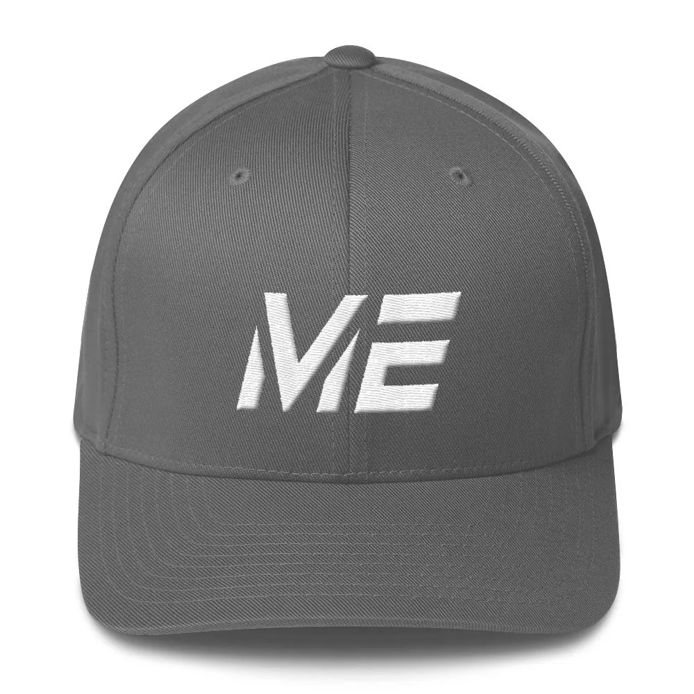 Maine - Structured Twill Cap - White Embroidery - ME - Many Hat Color Options Available