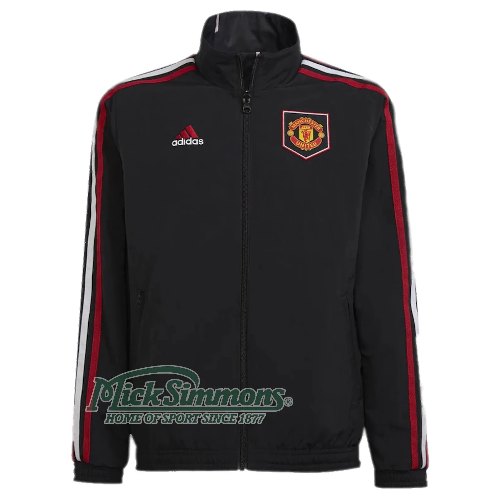 Manchester United FC 2022/23 Reversible Anthem Jacket Football Soccer Black  by Adidas