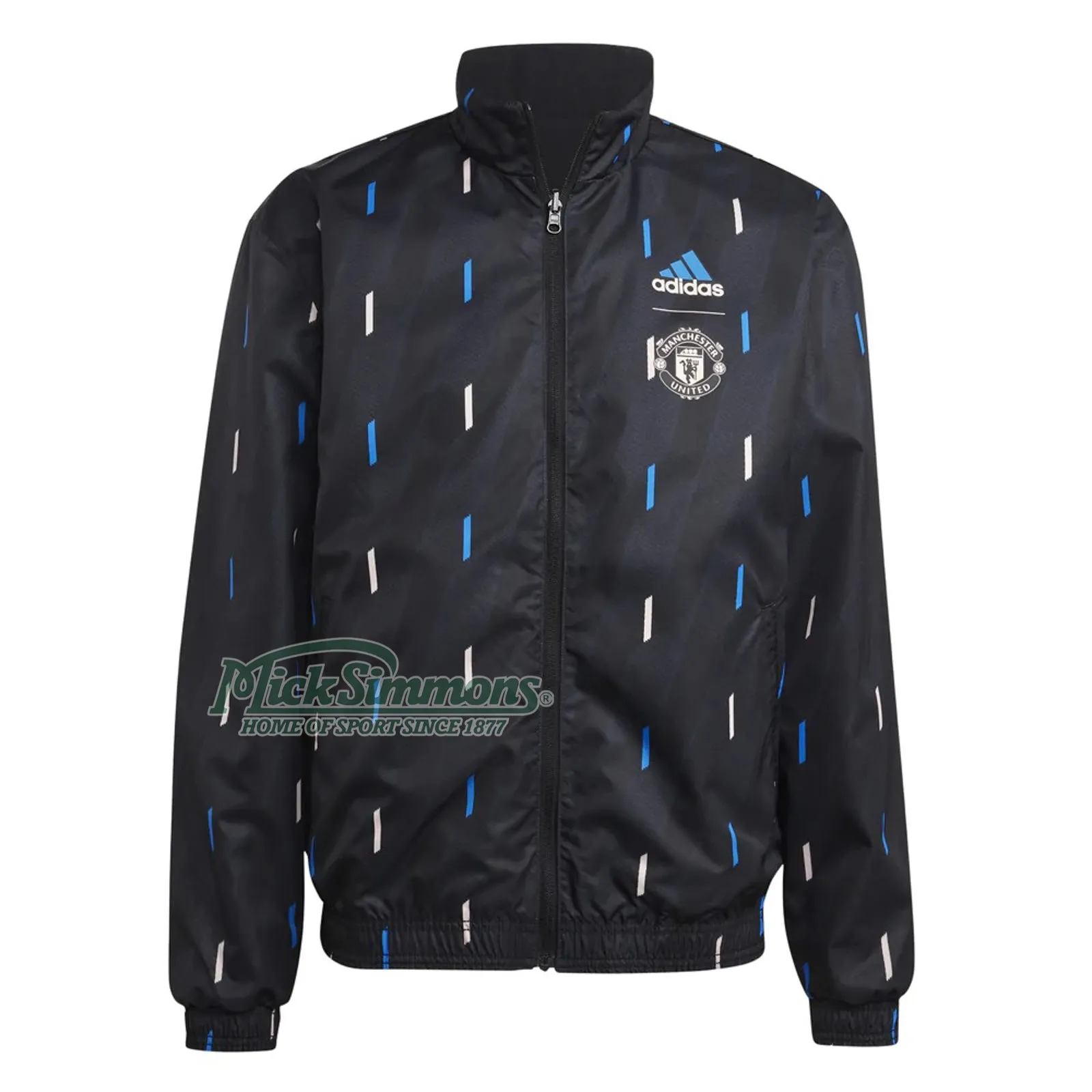 Manchester United FC 2022/23 Reversible Anthem Jacket Football Soccer Black  by Adidas