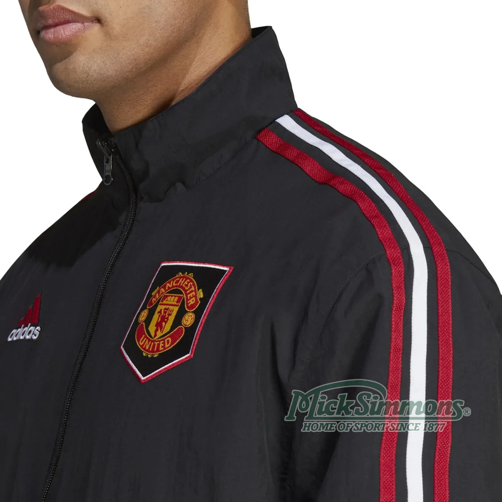 Manchester United FC 2022/23 Reversible Anthem Jacket Football Soccer Black  by Adidas