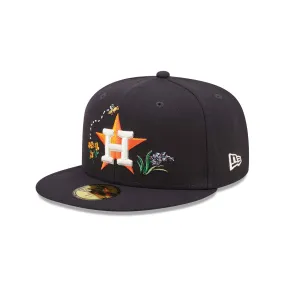 Houston Astros Watercolour Floral Navy 59FIFTY Fitted Cap with New Era Brand