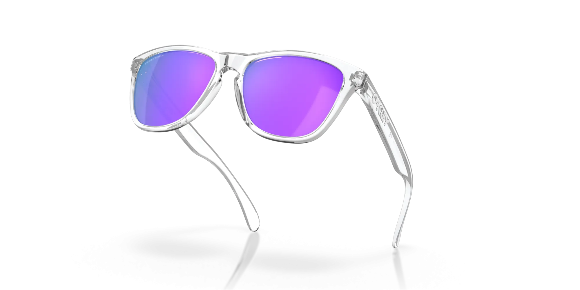 Oakley Frogskins Prizm Violet Lenses Polished Clear Frame