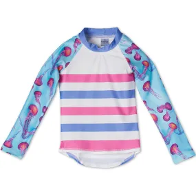 Pink Jellyfish Rash Guard Top UPF 50  for Girls