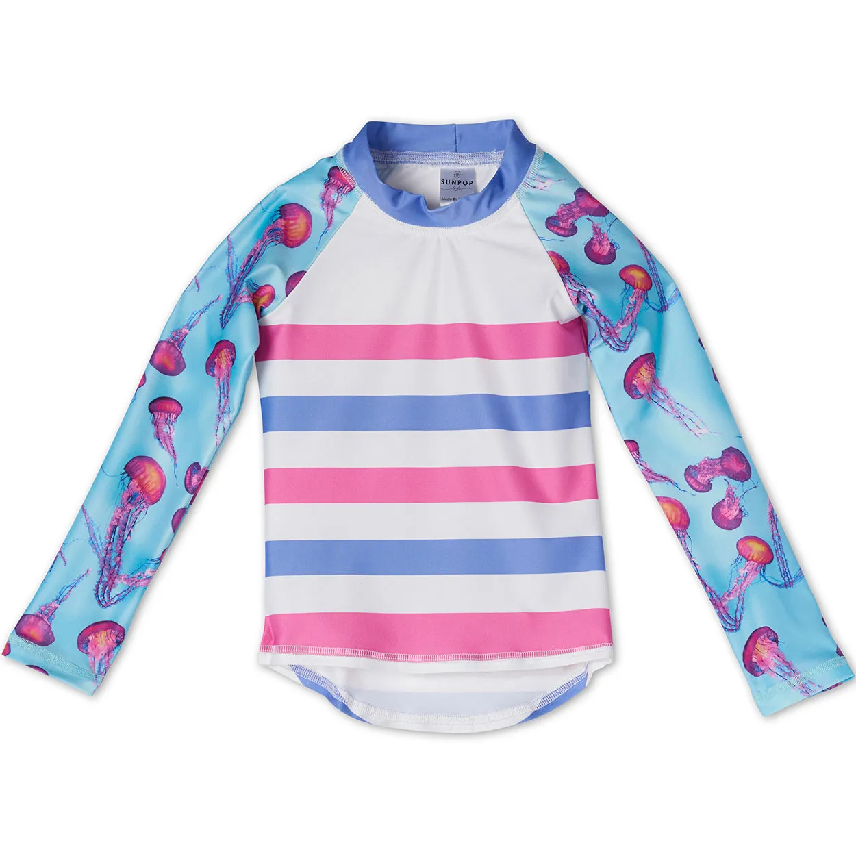 Pink Jellyfish Rash Guard Top UPF 50  for Girls