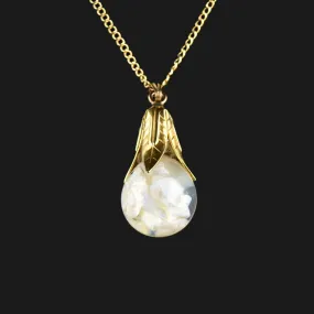 Beautiful Vintage 12K Gold Filled Floating Opal Pendant Necklace