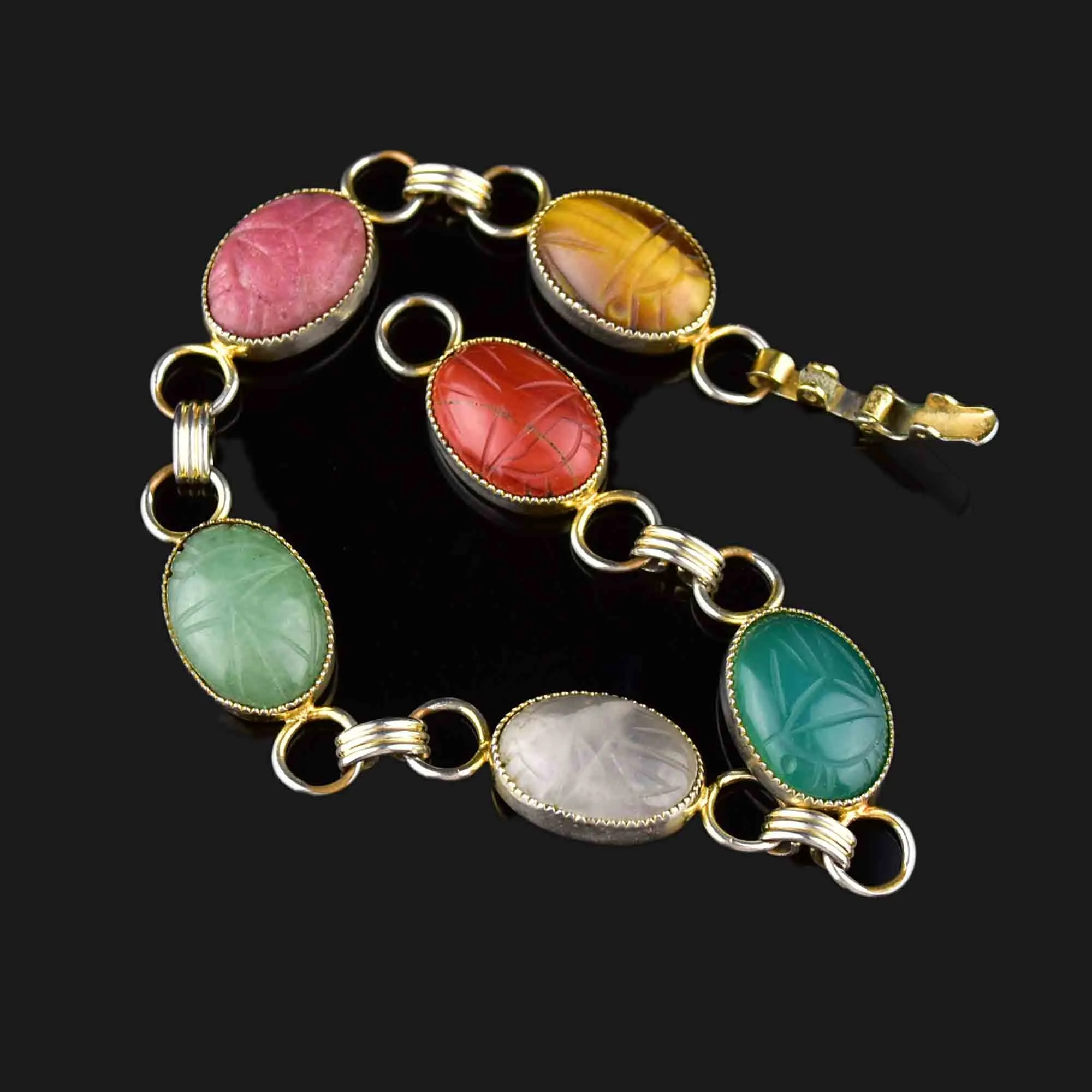 Stunning Vintage Scarab Beetle Charm Bracelet - Timeless & Unique